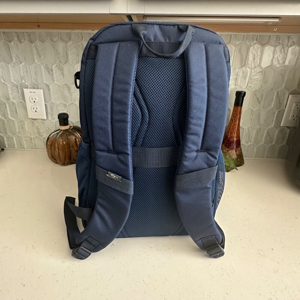 Bella Russo Navy Blue Backpack With Multiple Pockets & Mesh Side Compartments Fo - Picture 3 of 9
